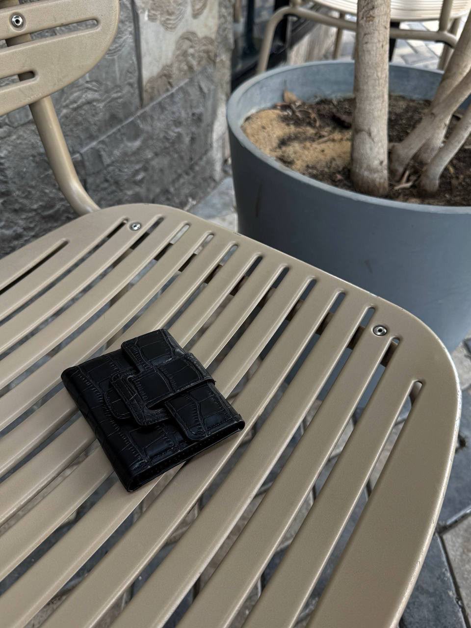 Croc Embossed Buckle Wallet