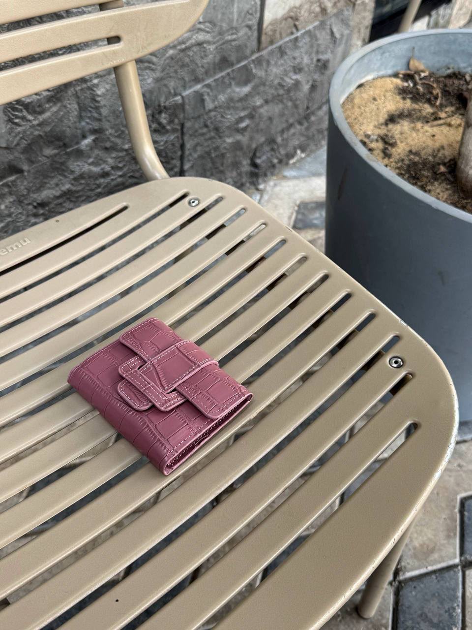 Croc Embossed Buckle Wallet