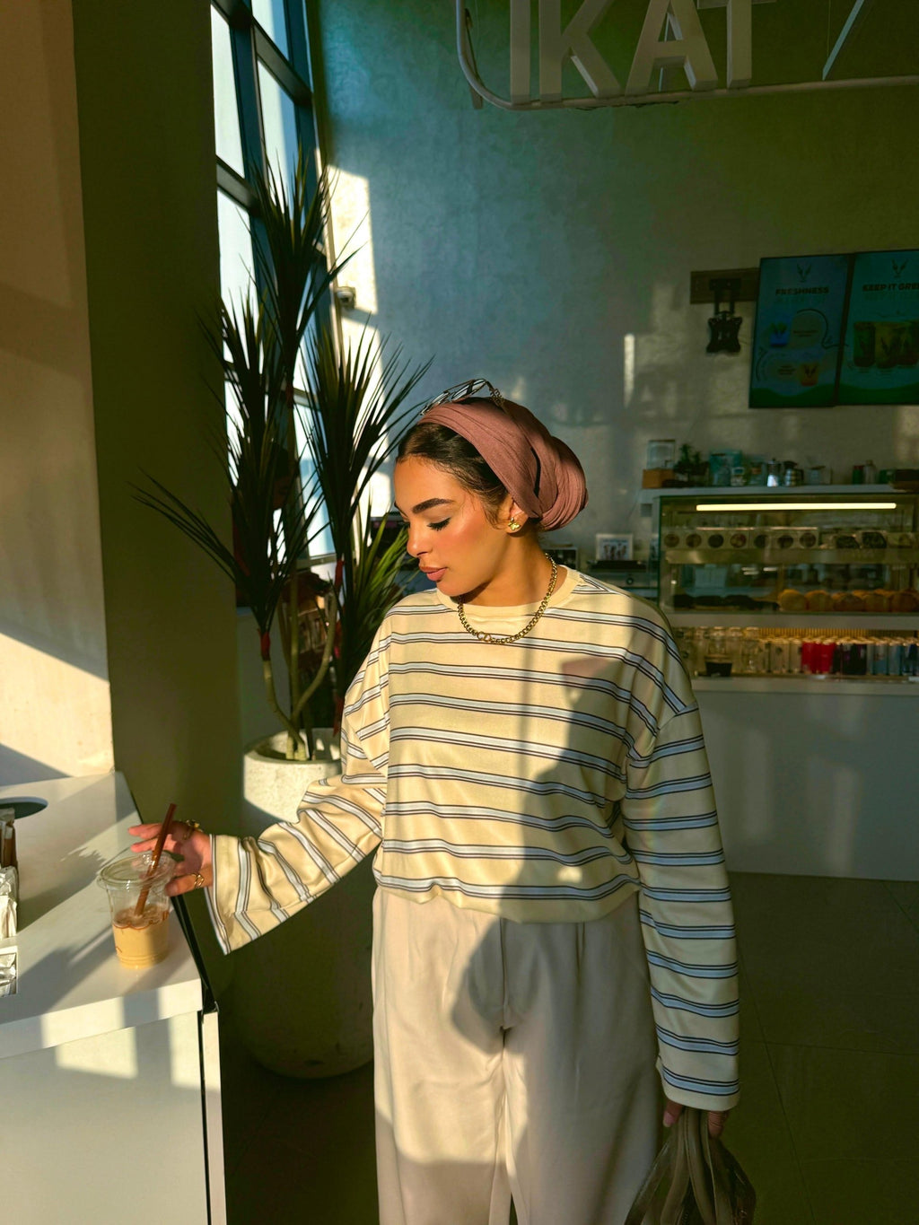 Yellow striped oversize Tshirt