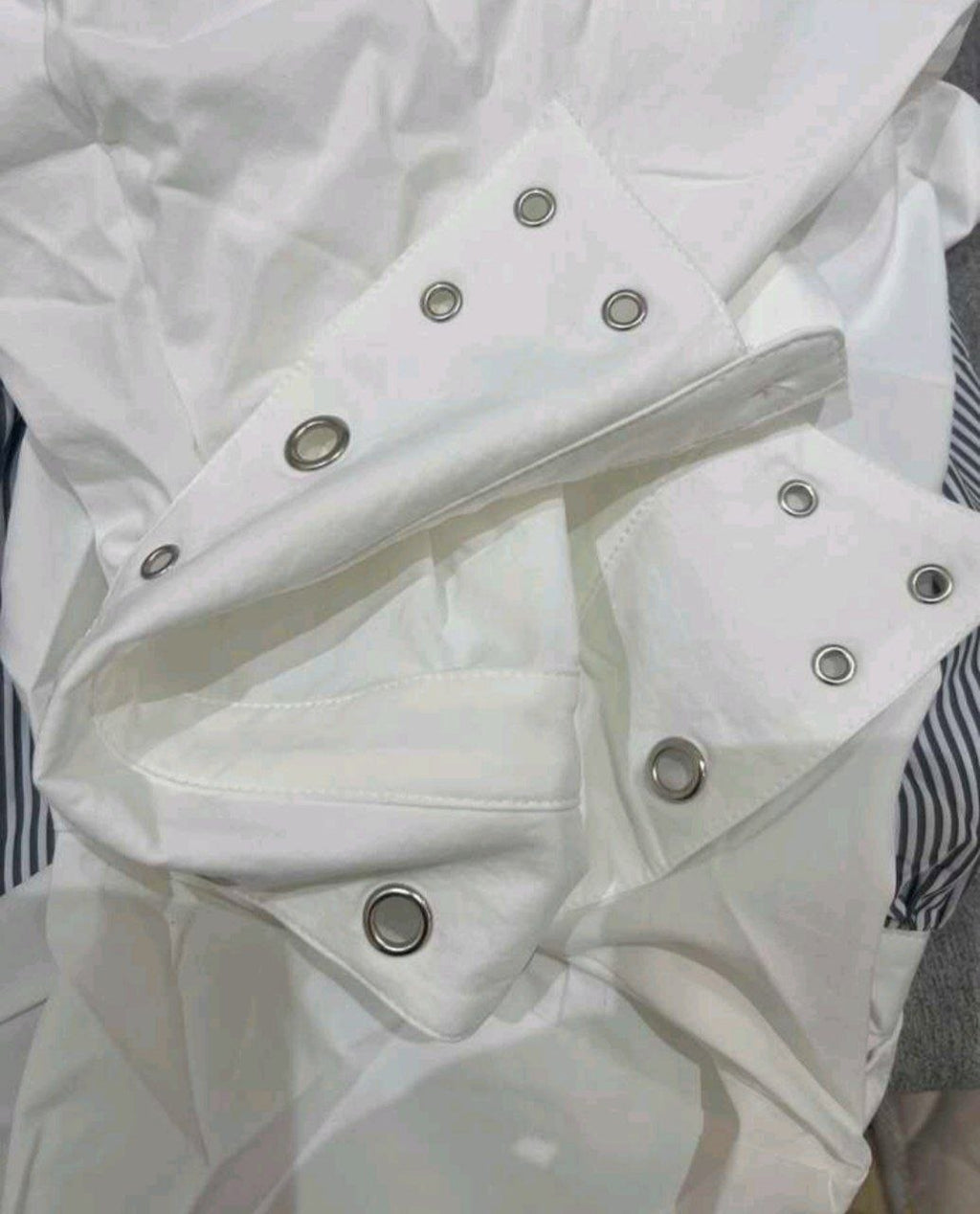 Eyelet Collar Oversized Shirt