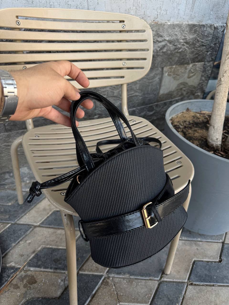 Ivory Buckle Crossbody Bag