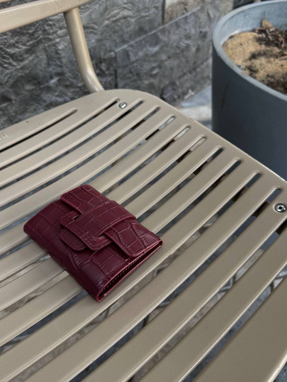Croc Embossed Buckle Wallet