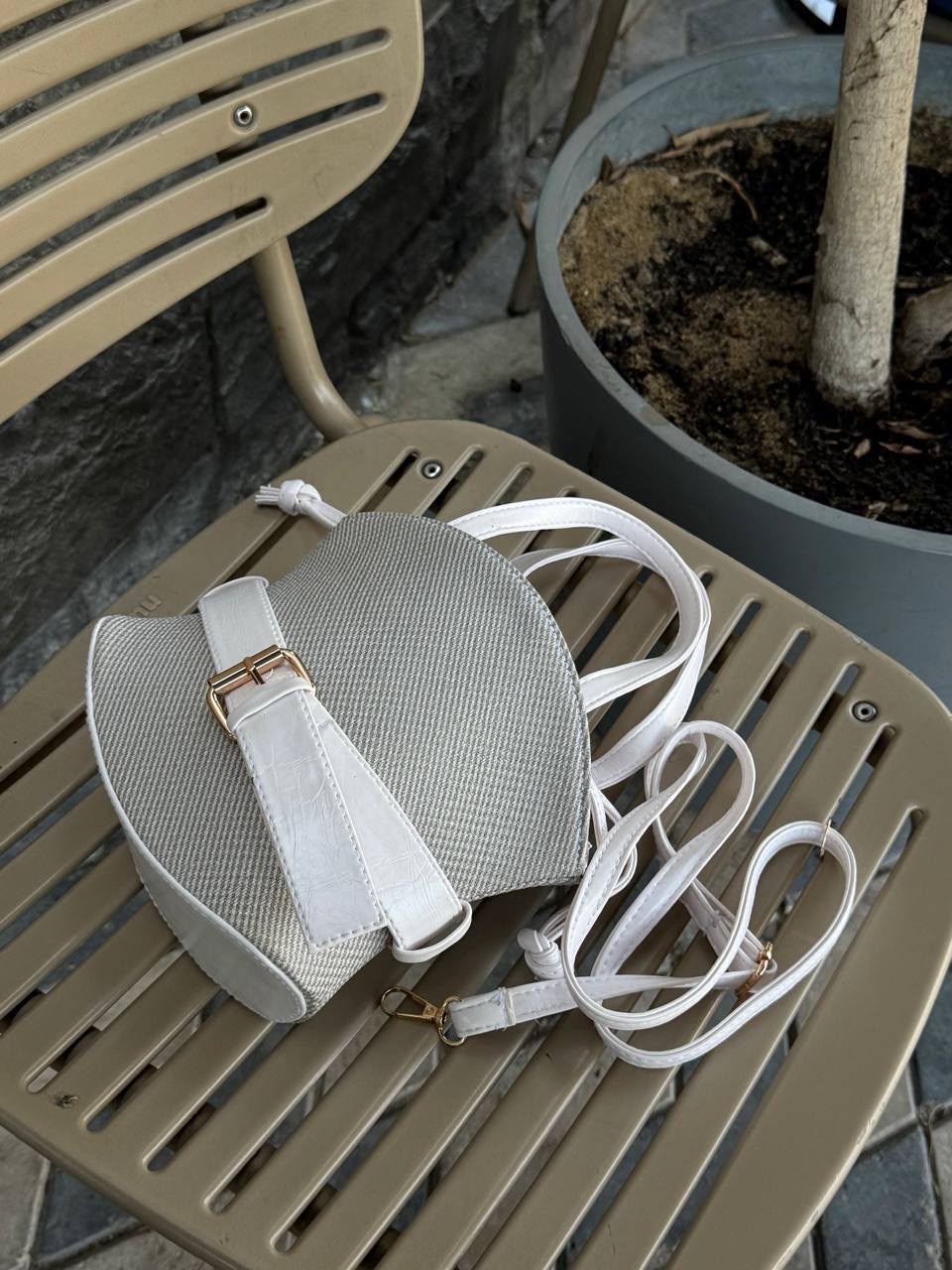 Ivory Buckle Crossbody Bag