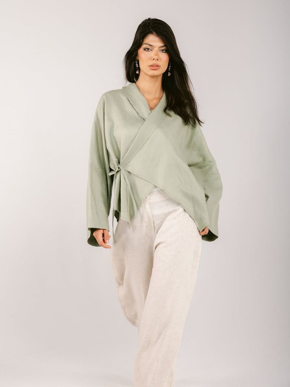 Cross linen Blouse